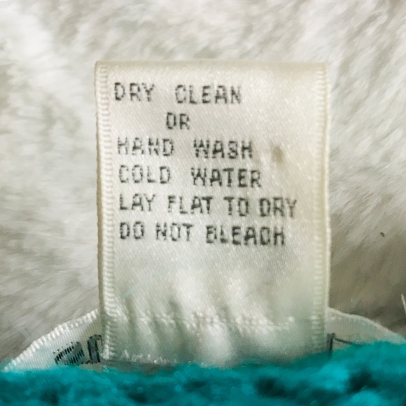 Susann D Vintage Teal Geometric Shapes Sweater L - Picture 14 of 14